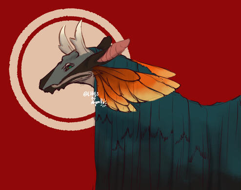 Art of a character made in the Flight Rising browser game.