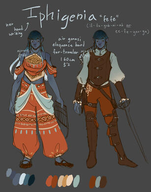 An air genasi bard design for a D&D game I played.