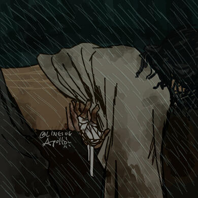 A scene painted, of that monk character.